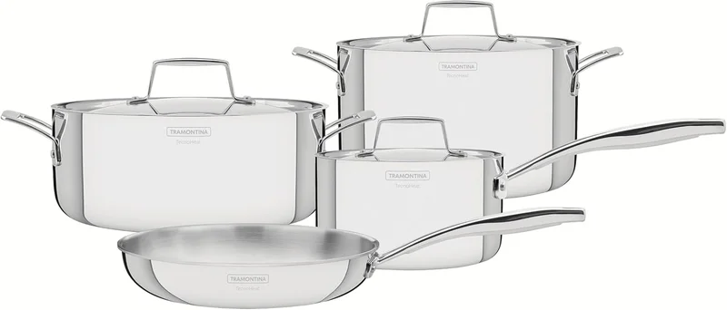 Tramontina Tramontina Grano 7-piece stainless steel cookware set with tri-ply body, 65140126